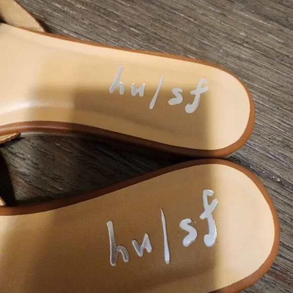 French Sole Cognac Leather Alibi Sandals NWT Size 9 - Picture 6 of 8